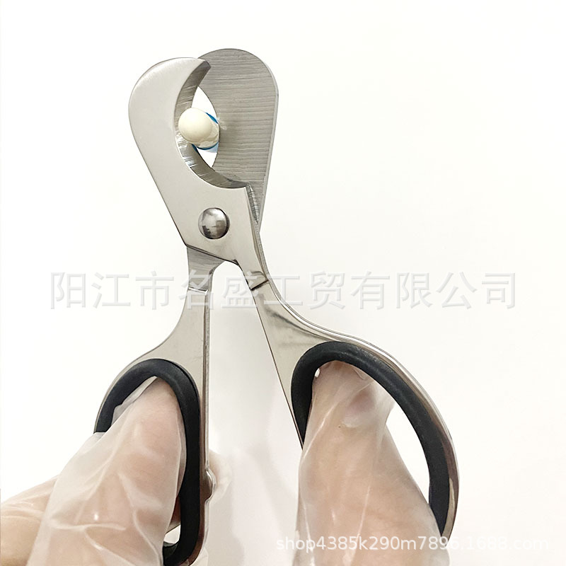 速发Stainless steel cigar cutter 2-in-1 pill pill scissors M - 图1