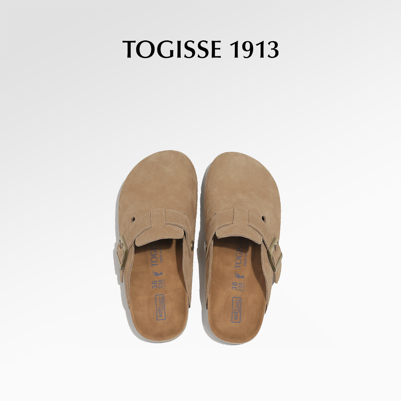 TOGISSE【云朵松饼】法式复古软底一脚蹬懒人包头半拖单鞋勃肯鞋 - 图2