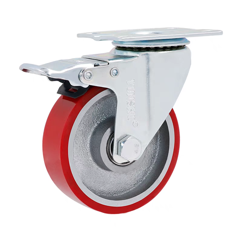 脚轮C-CTHK125-U/100/150刹车C-CTHS/CTHJ聚氨酯脚轮重载 - 图3