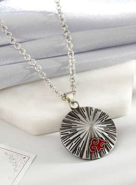 新款动漫火影忍者晓组织红云标志斗笠帽子项链合金钥匙扣挂件