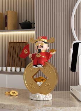 财源滚滚财神摆件高档财神爷店铺前台装饰送朋友公司新店开业礼物