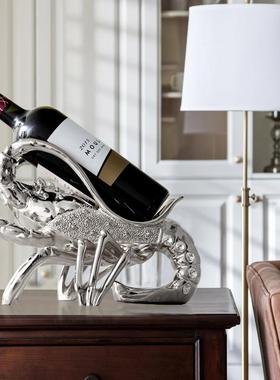 龙虾红酒架摆件高级感小众斜放架托客厅酒柜软装饰品乔迁新房礼物