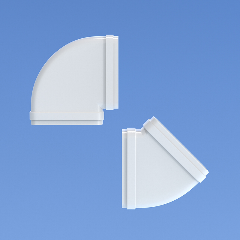 新风系统家用pvc方管195通风方管连接件固定件矩形塑料圆变方变径 - 图2