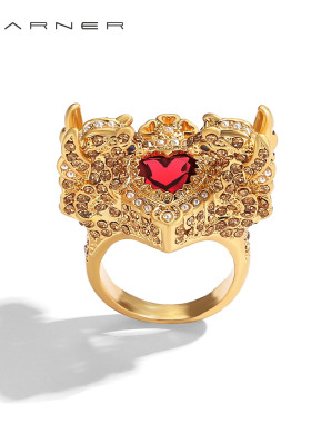 JosephWarner中古飞马戒指重工华丽礼服宴会穿搭大气奢华金色指环