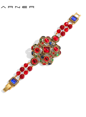 JosephWarner中古手链宫廷瑞红拜占庭风高级多宝宴会礼服配饰首饰