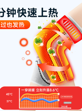 艾草发热护膝盖套保暖老寒腿男女士漆关节老年人空调防寒艾叶护腿