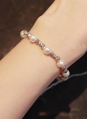 珍珠手链碎银子轻奢小众手链