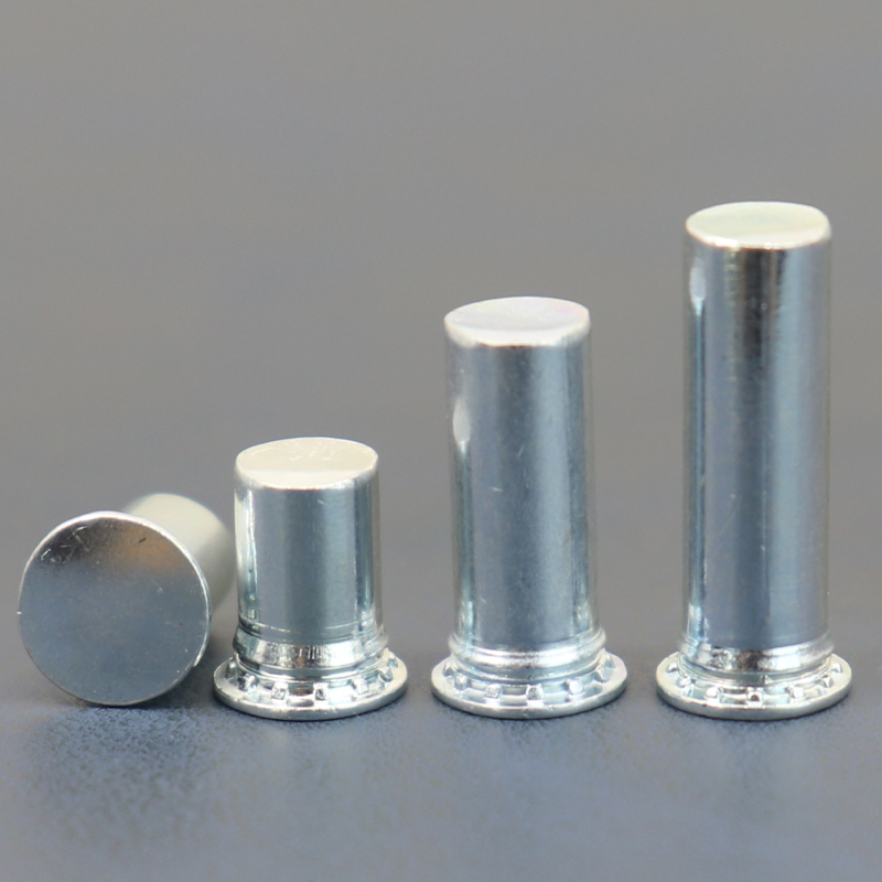 碳钢镀锌无螺纹压铆螺钉光杆无牙压卯螺钉FH-M3M4M5M6M8x4x5x8x30 - 图0