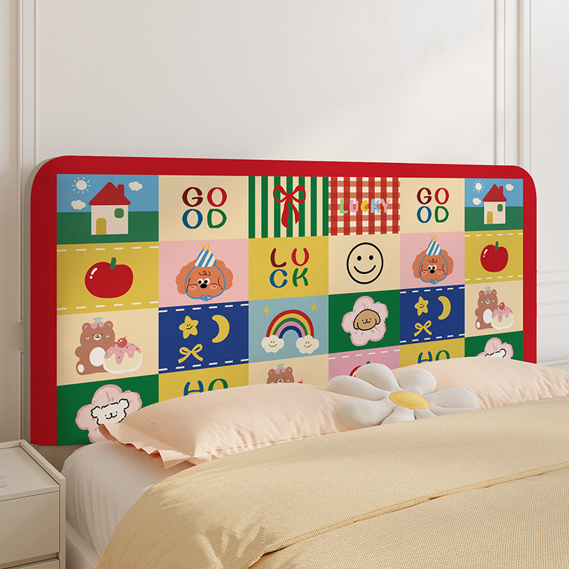 卡通出租屋改造美观遮丑床头套罩防尘全包弹力布多巴胺软包保护套,淘宝优惠券,粉丝福利购,淘宝优惠卷