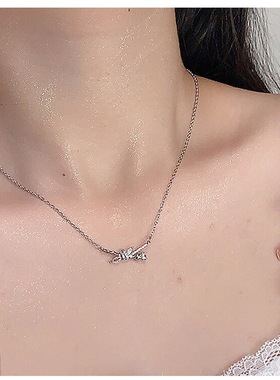 玫瑰恋人项链女S925银玫瑰之约轻奢生日礼物送女友银饰锁骨链七夕