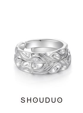 首朵SHOUDUO缠绕系列波浪情侣对戒