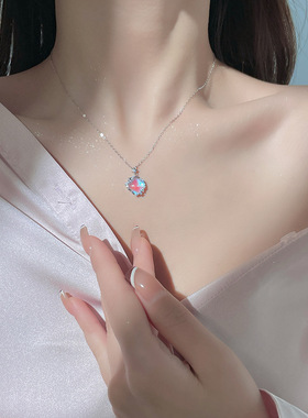 月光四叶草项链S925纯银女小香风