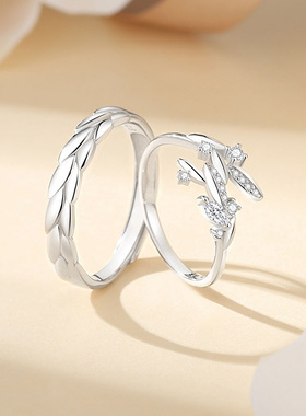 麦穗情侣网红对戒925纯银ins手饰
