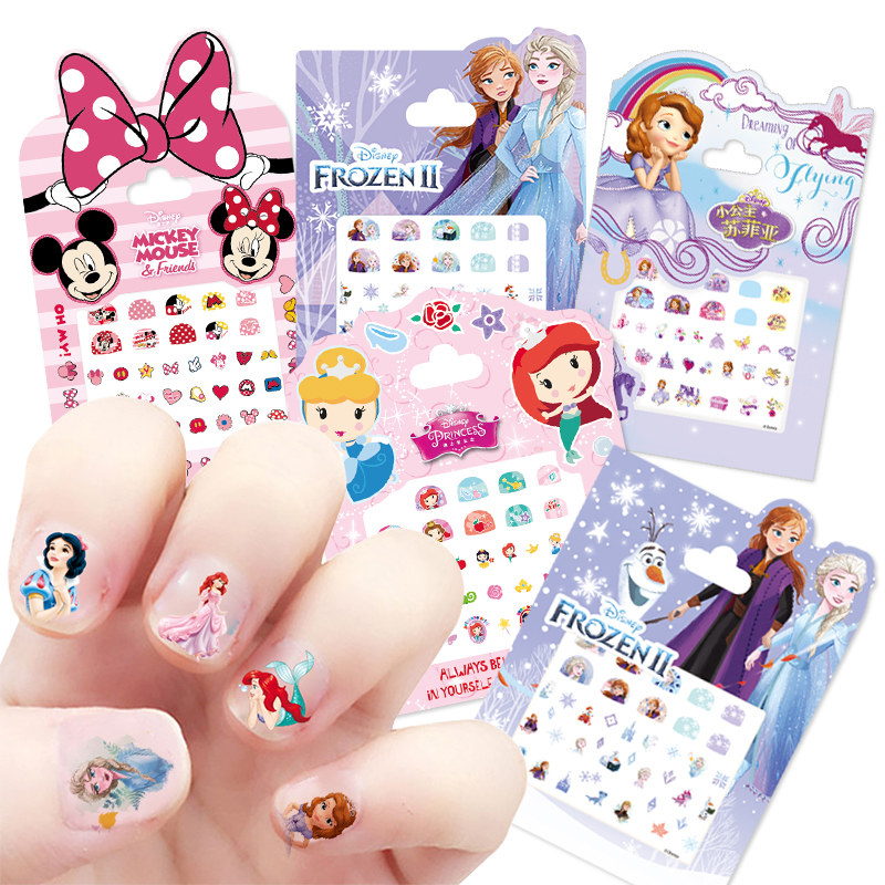 迪士尼儿童指甲贴冰雪奇缘防水易撕夜光指甲贴纸女孩贴画美甲,淘宝优惠券,粉丝福利购,淘宝优惠卷