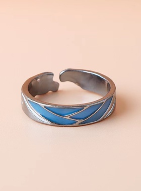 动漫鬼灭之刃戒指富冈义勇印象cos二次元男女个性指环