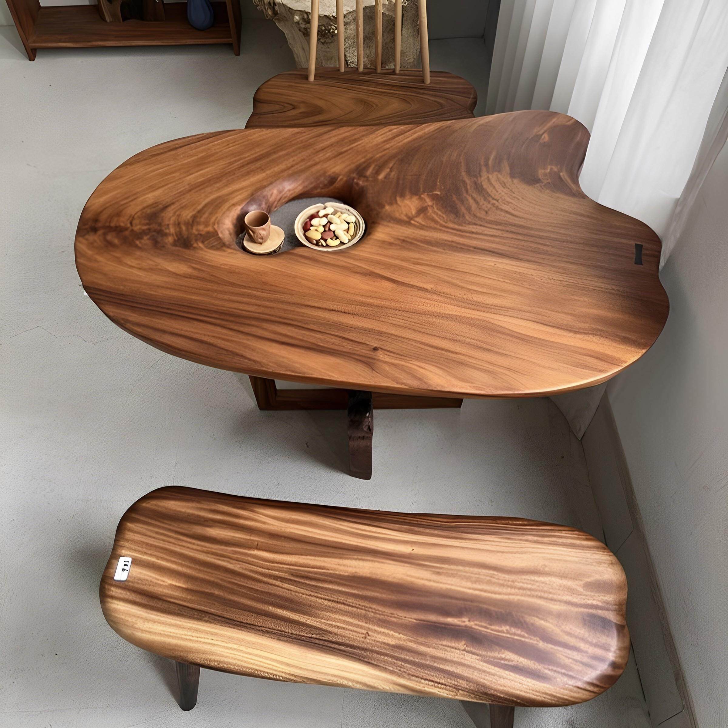 实原胡石桃木大板桌木鹅卵桌造木星兄简约现代诧寂风阳台小茶桌原,淘宝优惠券,粉丝福利购,淘宝优惠卷