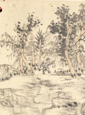 清代石涛山水图卷传统山水风景图
