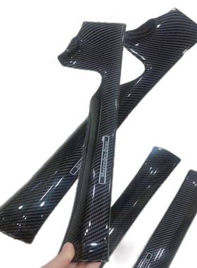 适用于奔驰19款GLC碳纤纹内外门槛条防踢内外迎宾踏板改装饰配件