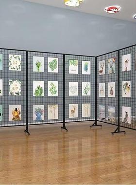 折叠网格展示架幼儿园作品展示架画展画室移动展览架户外美术展示