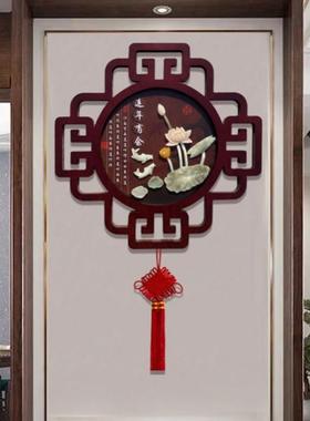 客厅装饰画新中式高档福字挂画入户玄关走廊过道壁画玉雕画浮雕画