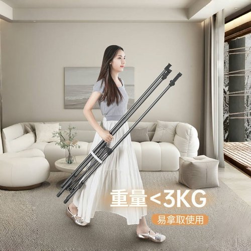 折叠晾衣架落地家用阳台卧室挂衣晒被子神器室外凉衣杆室内晒衣架 - 图1