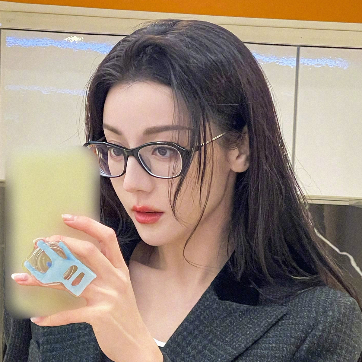 迪丽热巴同款猫眼眼镜近视可配有度数老钱风高级感素颜黑框眼睛架