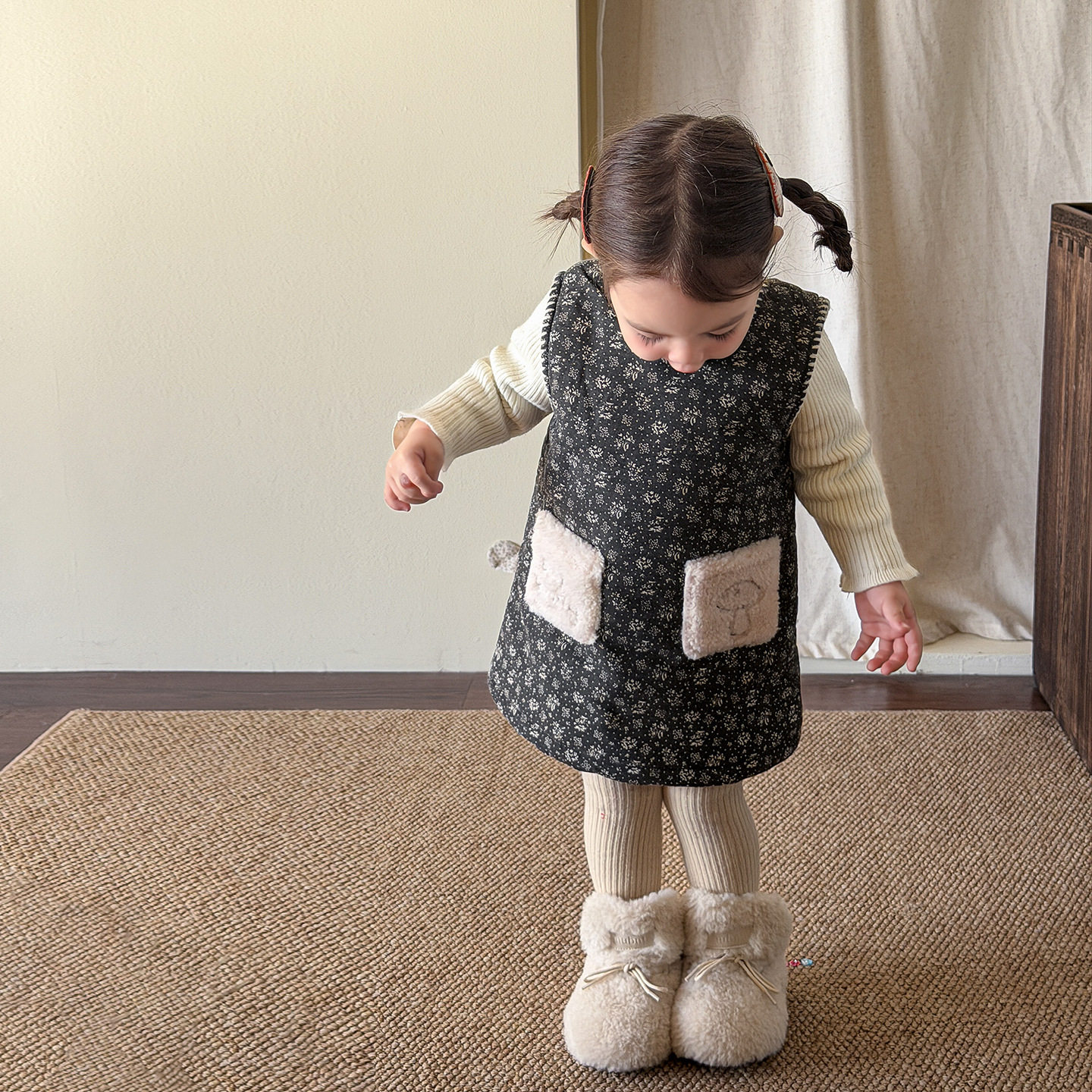 维木童装女童连衣裙冬装加厚保暖洋气儿童背心裙一岁婴儿女宝裙子,淘宝优惠券,粉丝福利购,淘宝优惠卷