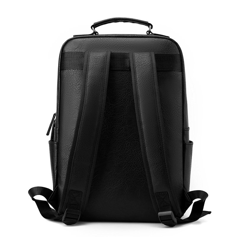 时尚双肩包男款皮质商务简约背包防水电脑包出差旅行通勤男包,淘宝优惠券,粉丝福利购,淘宝优惠卷