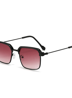 2024新款复古方框太阳镜男士眉毛架防紫外线墨镜男眼镜