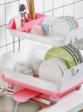 新款碗筷收纳盒碗柜放碗盘碗碟沥水架碗架厨房台面装餐具箱