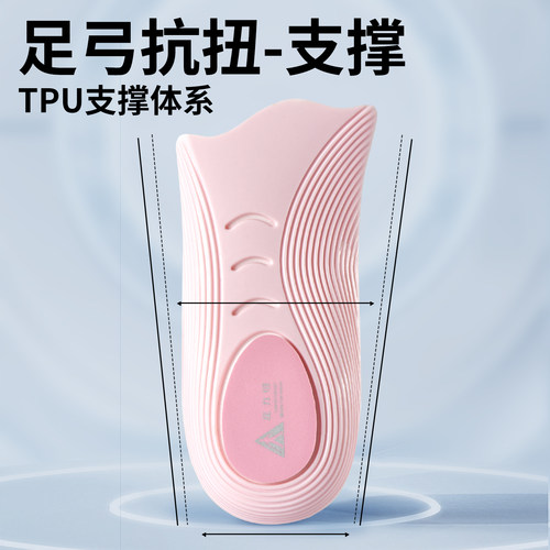 足力健专业足弓支撑鞋垫扁平足矫正专用久站不累女款运动减震鲸鱼 - 图1