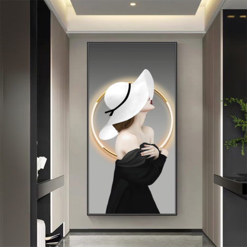 3d立体装饰自粘画现代客厅玄关贴画入门过道背景墙山水竖版自贴画 - 图2