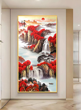 3d立体玄关贴画装饰自粘画简约现代客厅走廊壁画过道防水贴纸墙贴