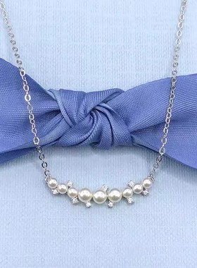 何方白月光锁骨链高级时尚珍珠