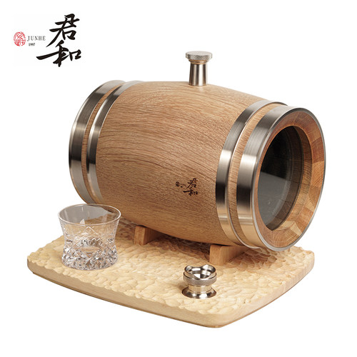 君和古栎3L美国白橡木可视化木桶旗舰版 自酿家用小酒桶礼盒套装 - 图3