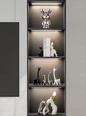 客厅酒柜电视柜装饰品摆件轻奢高档一家四口小鹿高端大气高级感