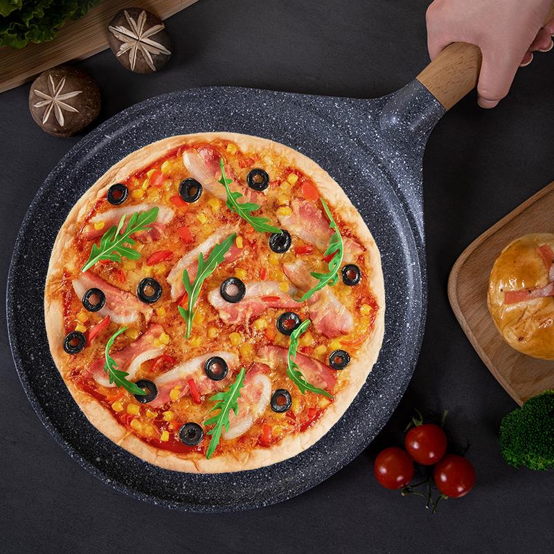 MGC披萨盘饼底烤盘家用班戟锅6/8/9寸pizza盘平底不粘锅牛排煎锅 - 图2