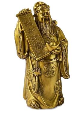 纯黄铜财神爷佛像客厅家用摆件文财神站像装饰品乔迁开业礼品中式