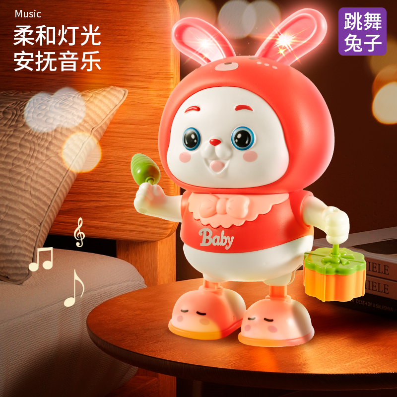 0一1岁婴儿玩具电动兔练习抬头训练神器会唱歌跳舞新生宝宝3到6月 - 图0