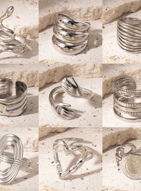 2025钛钢复古潮流蛇元素小众轻奢指环奢华可调节永不褪色时尚新品