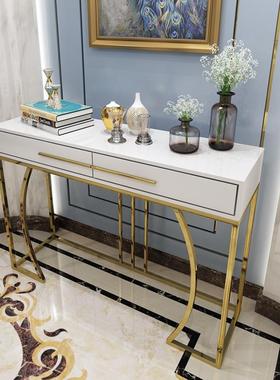 后现代简约不锈钢面玄关桌轻奢玄关台客厅港式端景台样板房