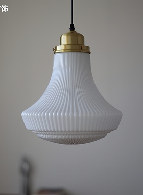 马尔默古典全铜白玉玻璃灯法式中古复古餐厅前台吧台民宿宫廷吊灯