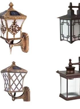 新中式太阳能壁灯户外花园别墅阳台庭院室外墙灯多款式灯头壁灯