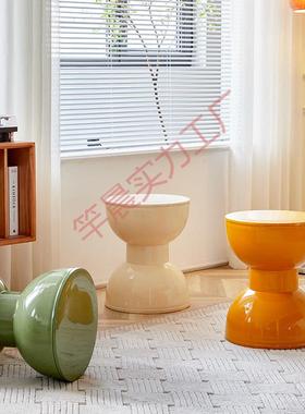 矮凳家用塑料凳子奶油风餐凳客厅茶几凳创意小圆凳板凳家用休闲舒