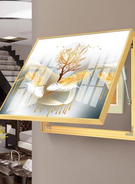 浩隆晶瓷镶钻电表箱装饰画配电箱左右推拉掀盖电闸箱挂画免打孔