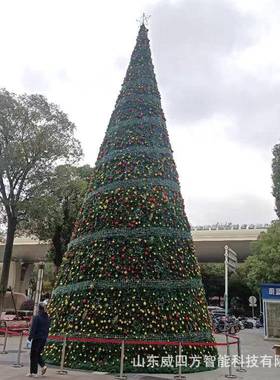 大型灯光广场圣诞节日装饰藤条挂枝圣诞树户外商场景布置普通裸树