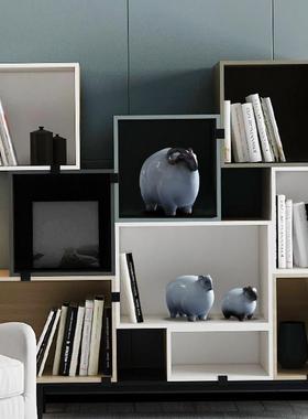 大宋官窑三羊开 泰招财聚财收藏摆件陶瓷哥窑家居装饰茶宠开 业礼