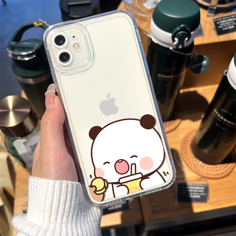 玩具枪一二布布手机壳苹果15iPhone14一二和布布12mini可爱se3套xs小熊猫13promax适用8plus情侣i7一对11透明-图2