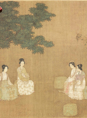 宋代佚名女孝经图卷绢本人物妇人