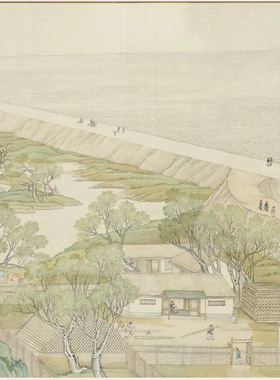 清徐扬国画乾隆南巡图卷四复古书